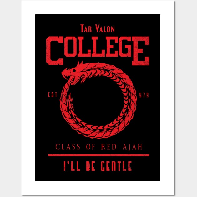 Tar Valon College Red Ajah Slogan and Symbol Dragon Wall Art by TSHIRT PLACE